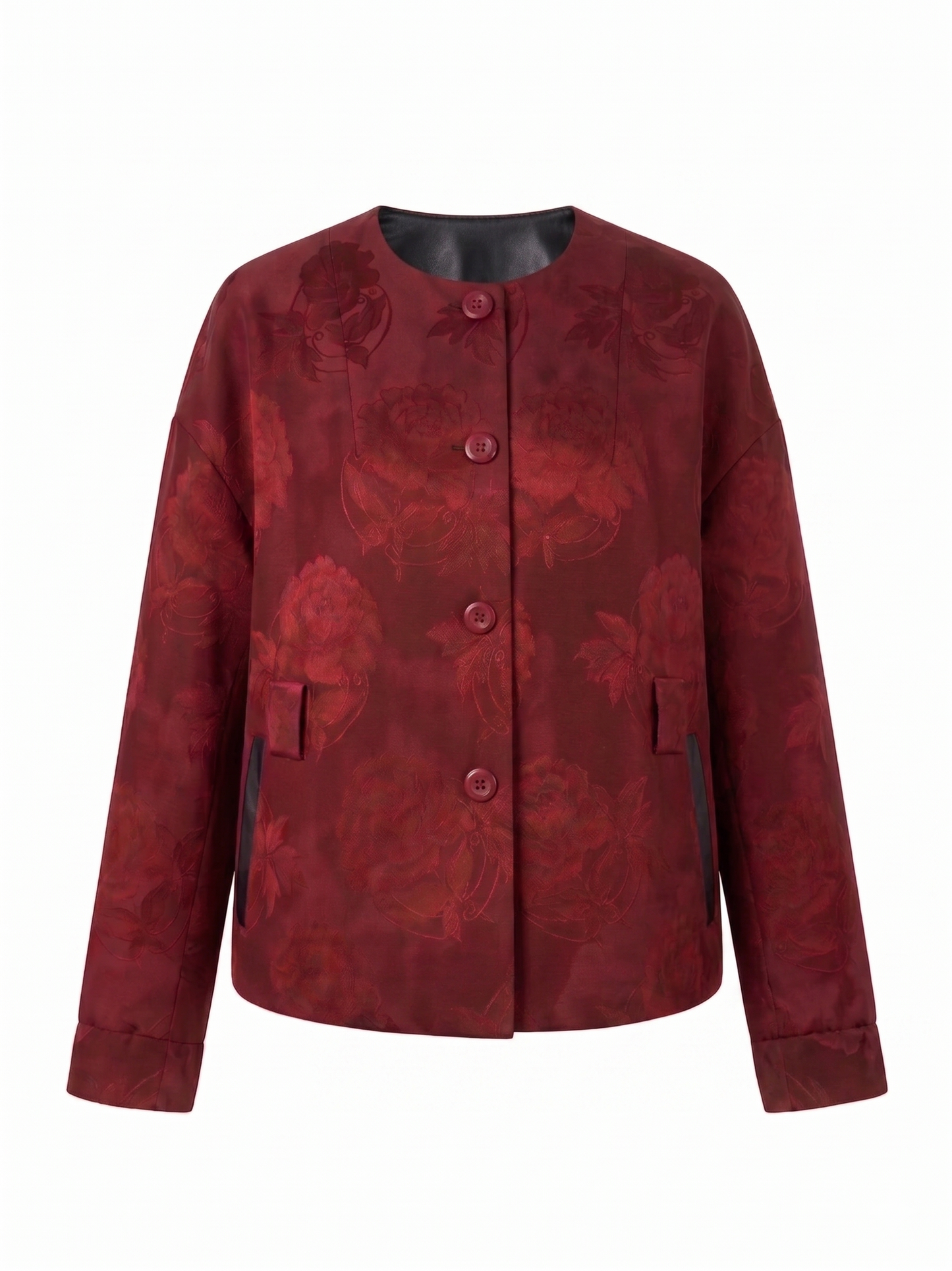 Reversible Vegan Leather & Floral Jacket