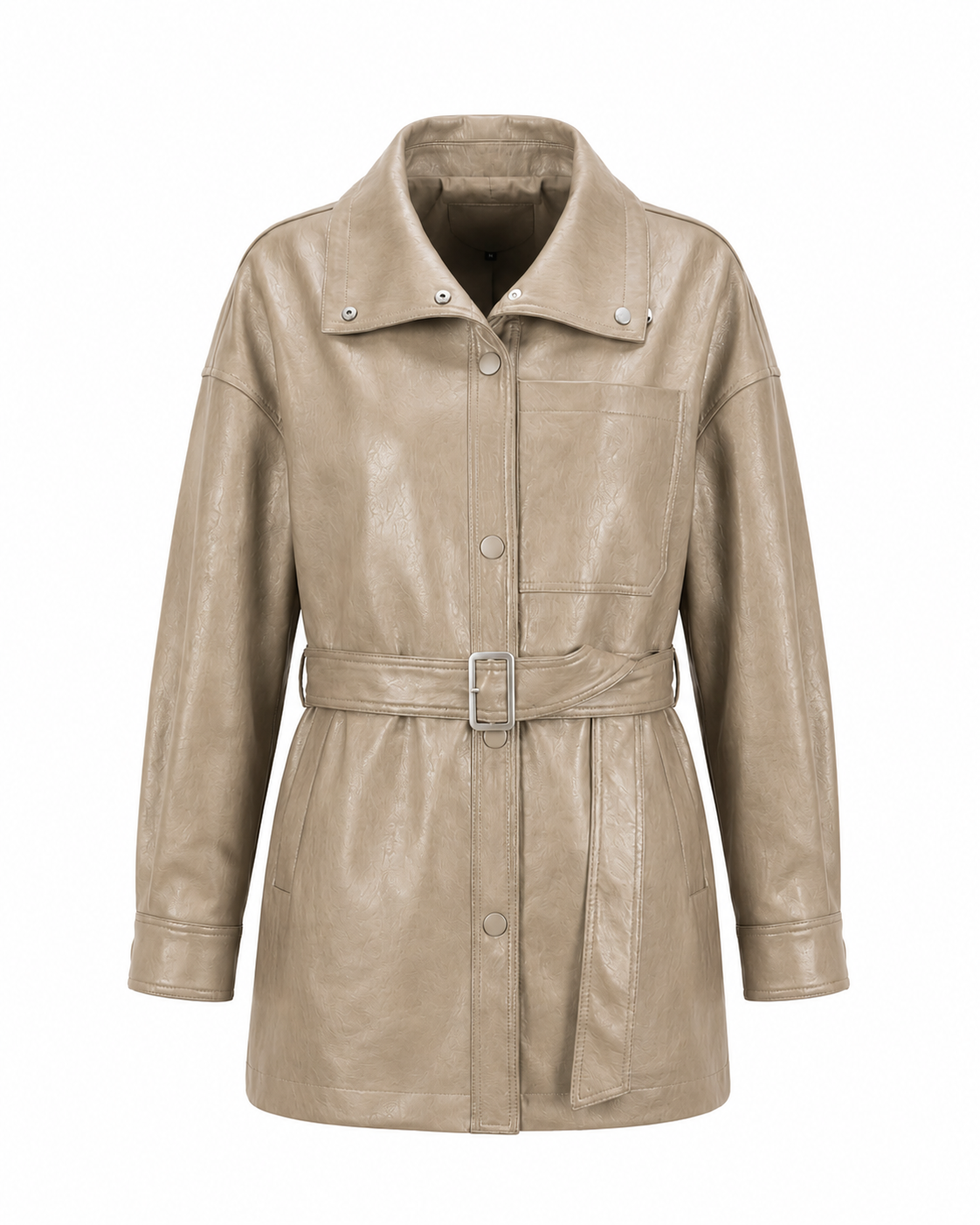 Vegan Leather Trench Coat