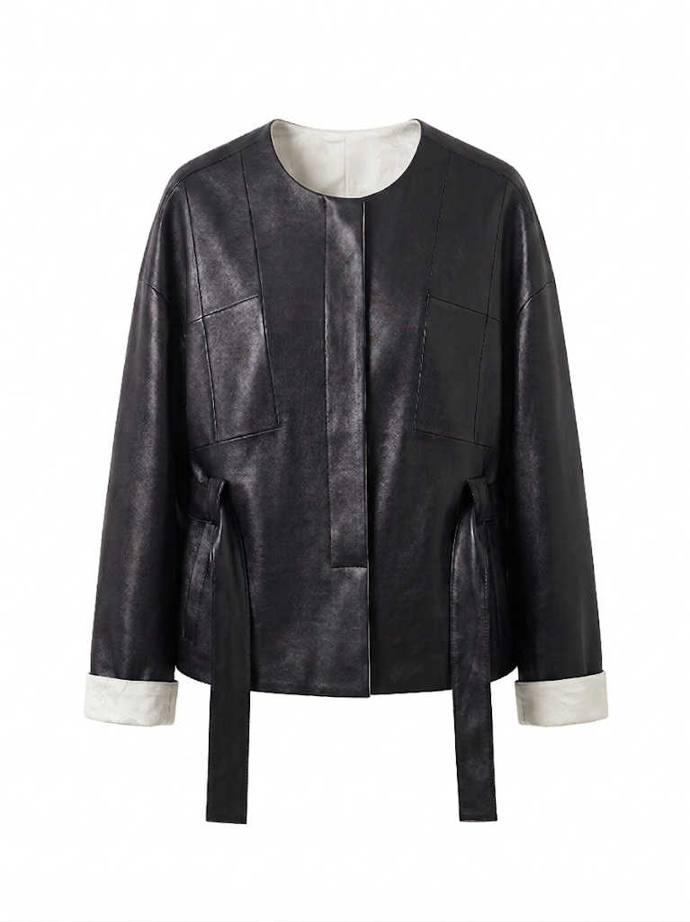 Reversible Vegan Leather & Floral Jacket