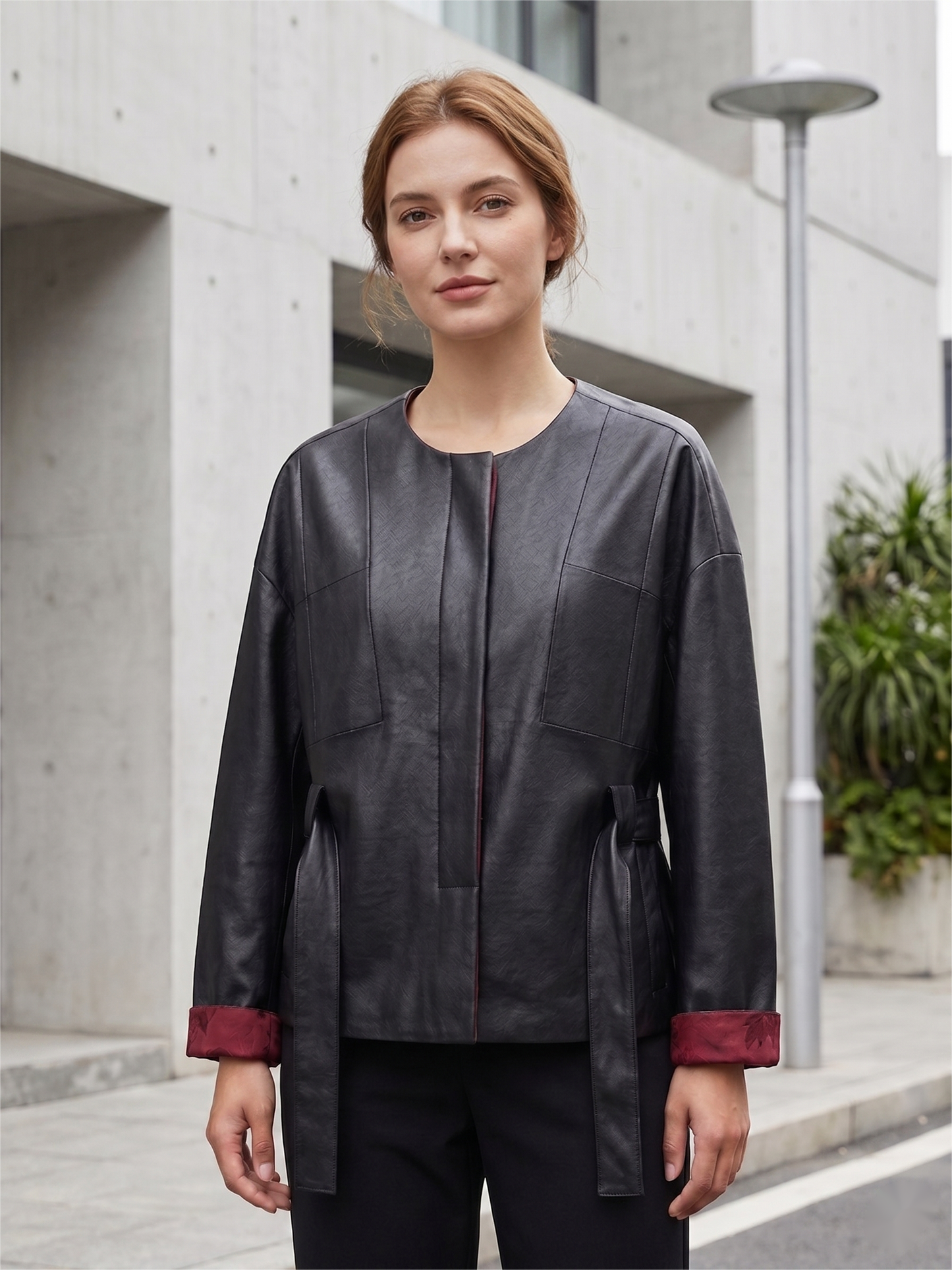 Reversible Vegan Leather & Floral Jacket