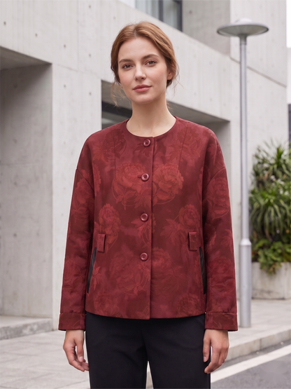 Reversible Vegan Leather & Floral Jacket