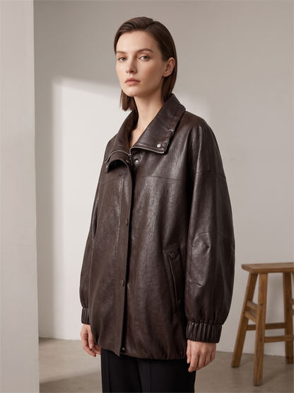 Oversized Vegan Leather Jacket