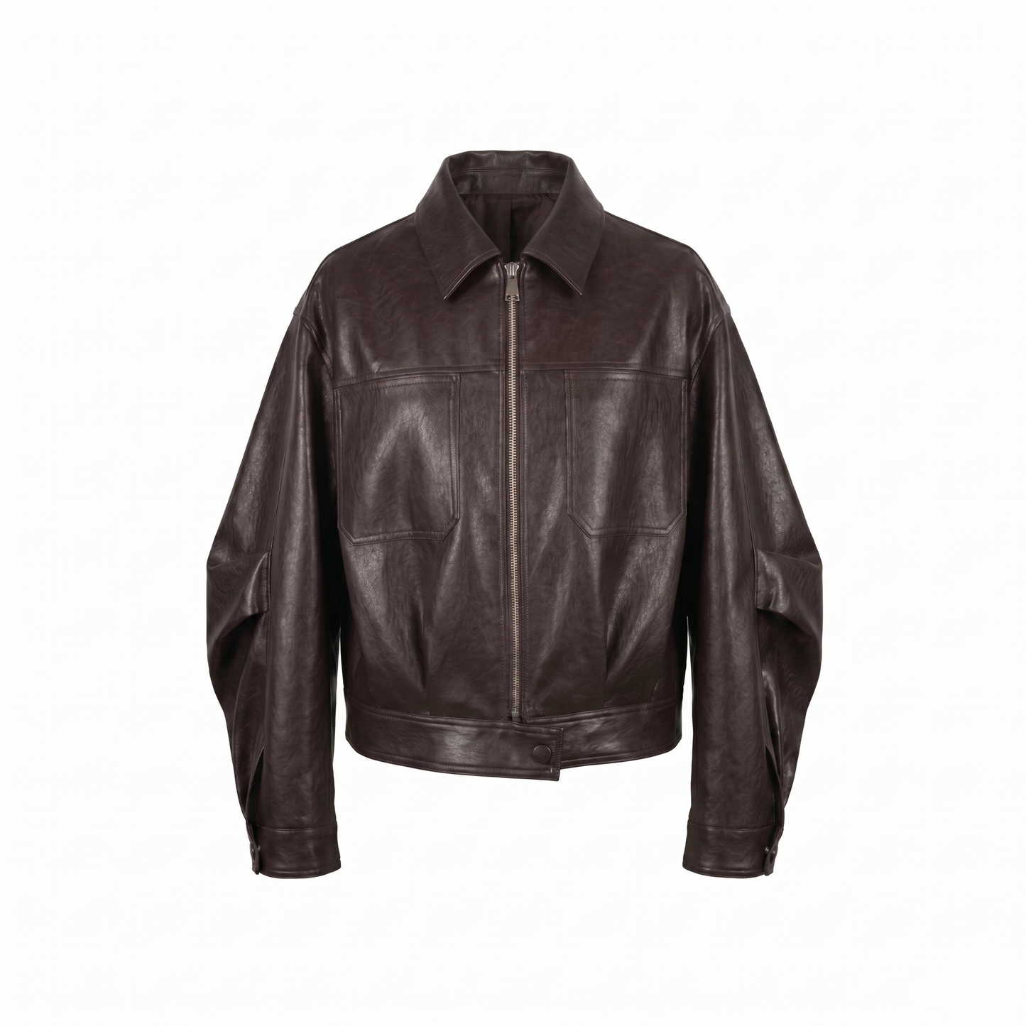 Vintage & Oversized & Relax Vegan Leather Jacket