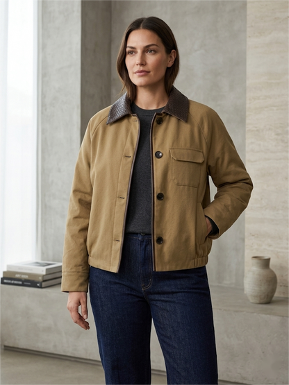 Leather Trimmed & Down Filled Jacket