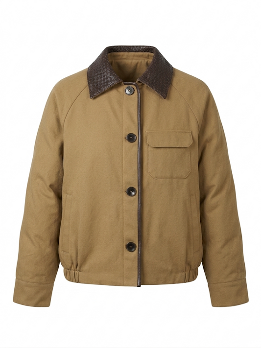 Leather Trimmed & Down Filled Jacket