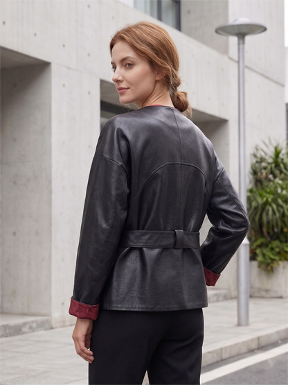 Reversible Vegan Leather & Floral Jacket
