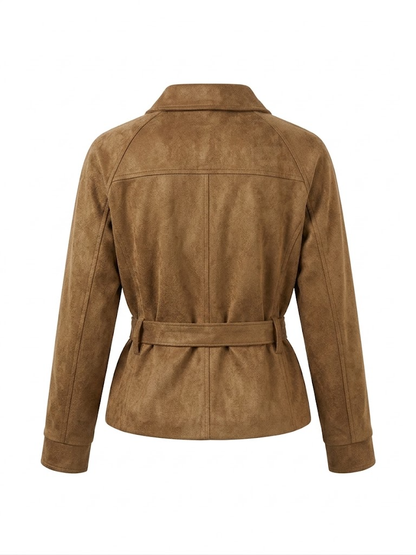 Belted Vegan Suede Jacket