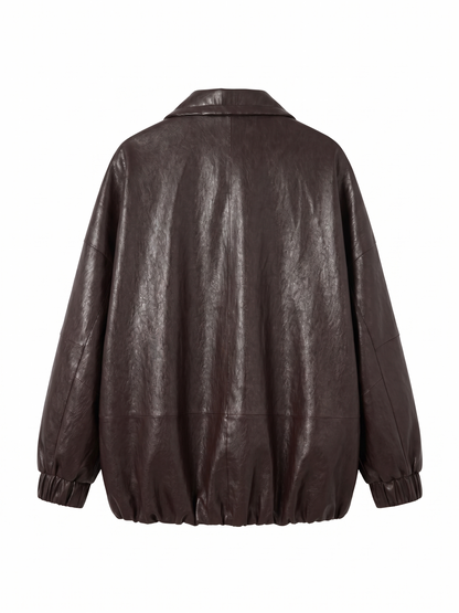 Oversized Vegan Leather Jacket