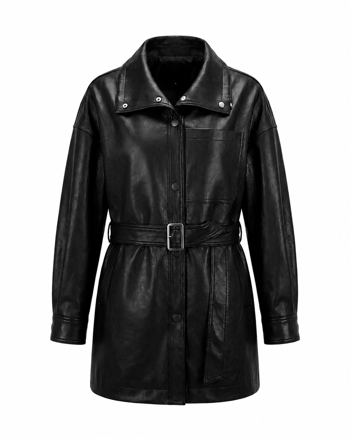 Vegan Leather Trench Coat