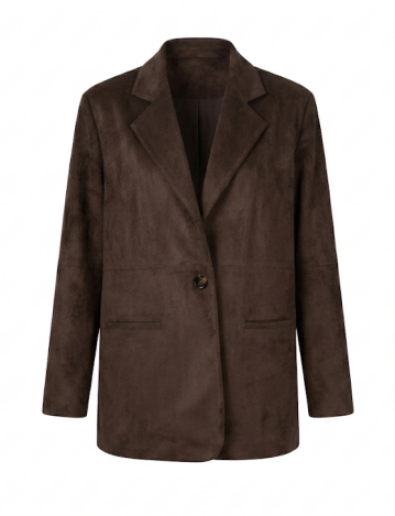 Vegan Suede Tailored Coat