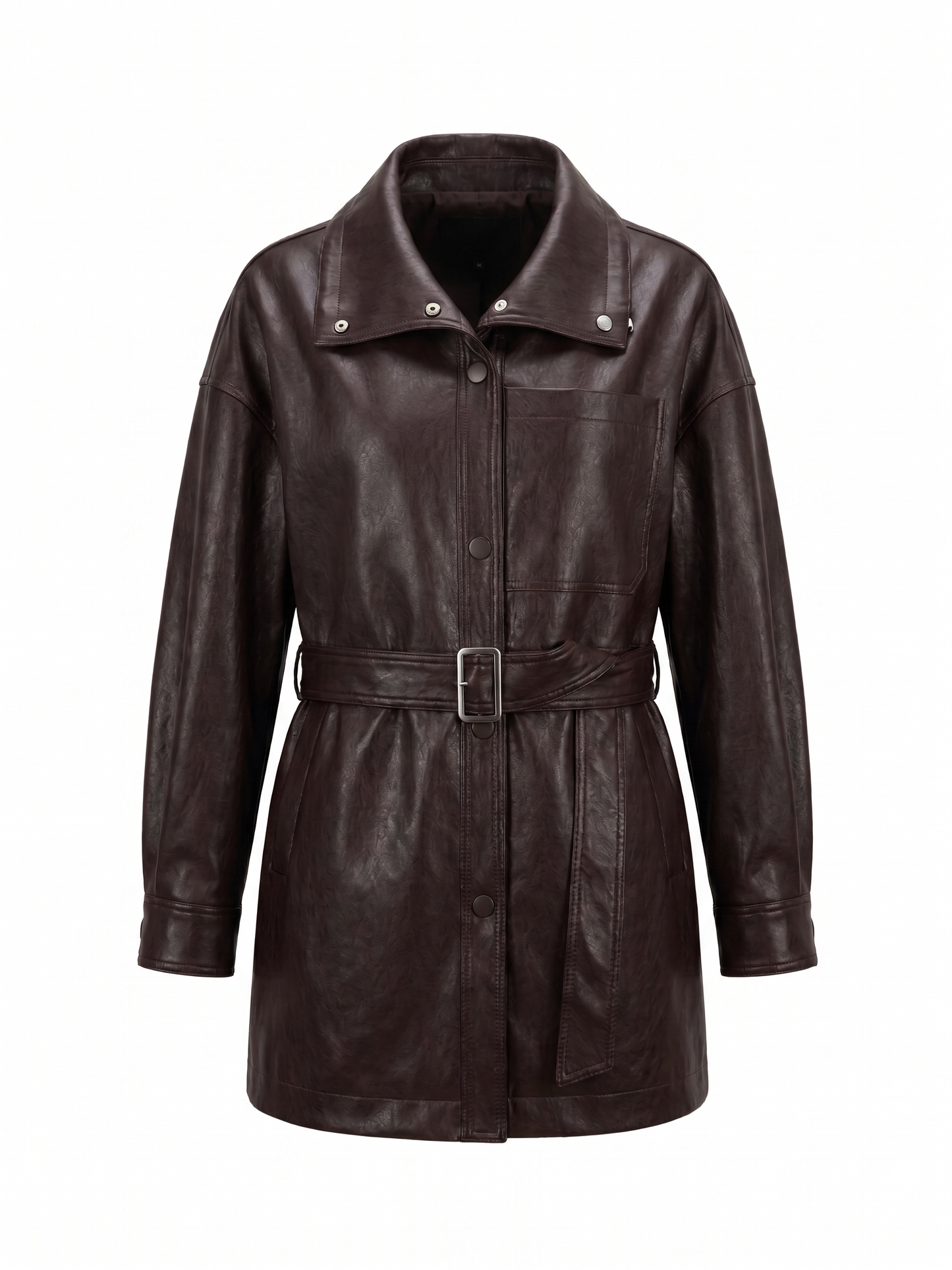 Vegan Leather Trench Coat