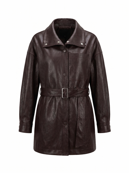Vegan Leather Trench Coat