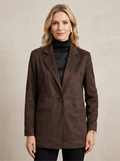 Vegan Suede Tailored Coat