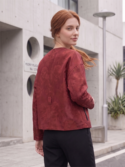 Reversible Vegan Leather & Floral Jacket