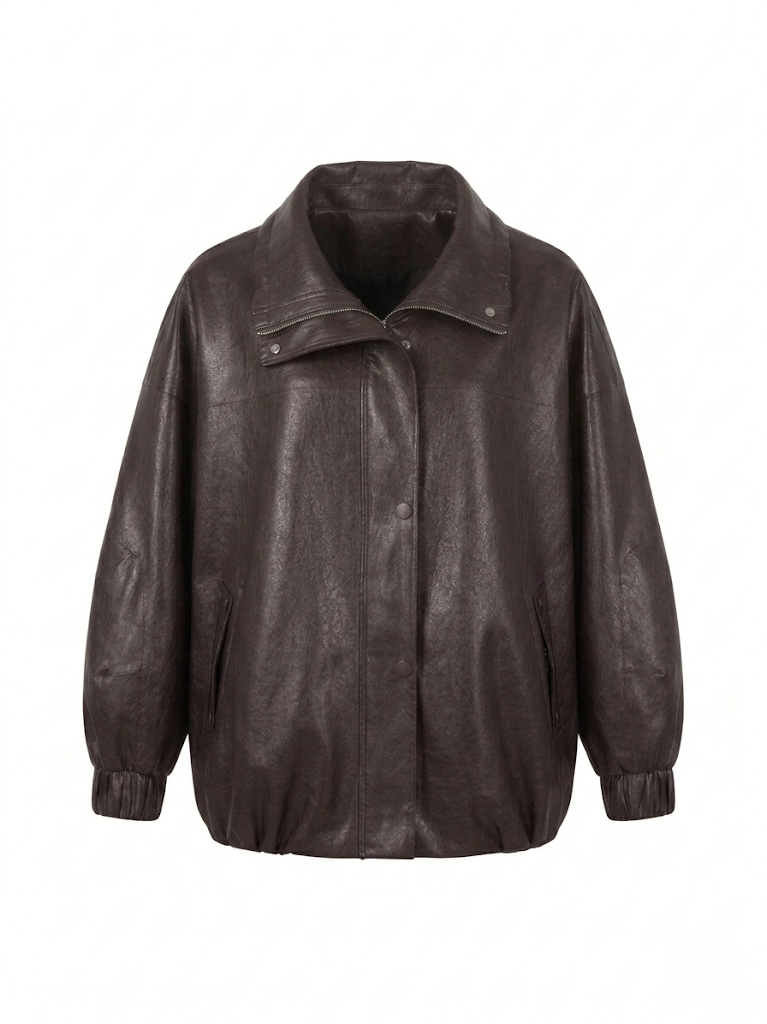 Oversized Vegan Leather Jacket