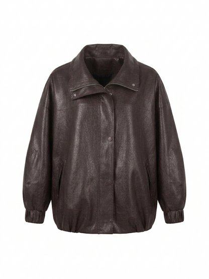 Oversized Vegan Leather Jacket