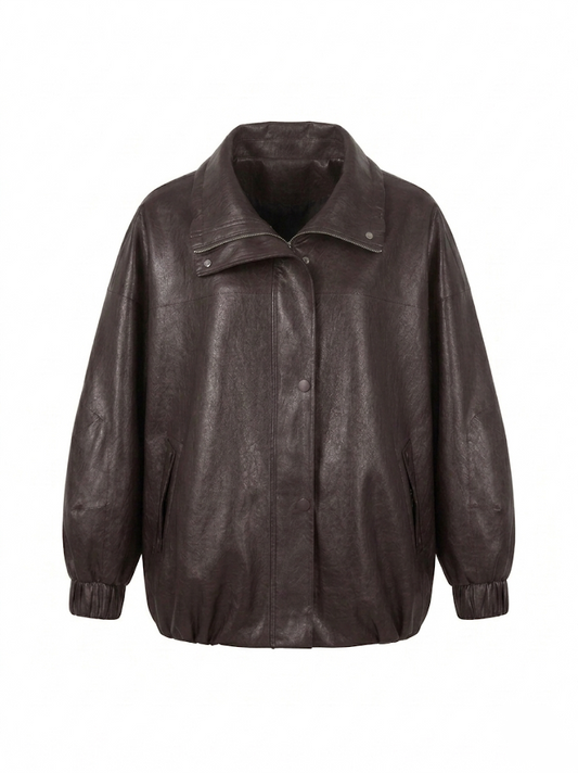 Oversized Vegan Leather Jacket